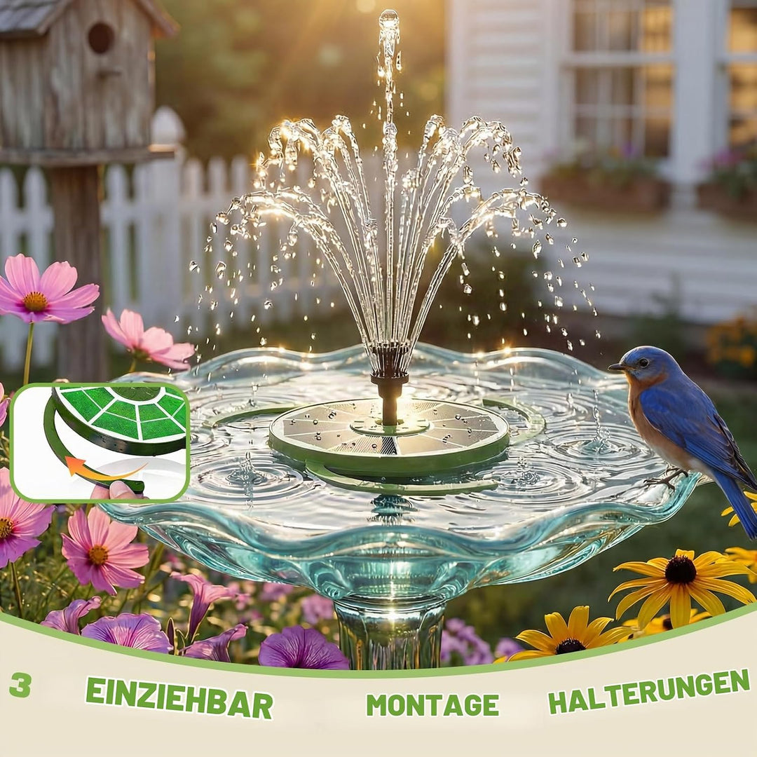 AISITIN Solarbrunnen für Draussen Verbessert, 3,5W Solar Schwimmender Fontäne Pumpe mit Verschiedene