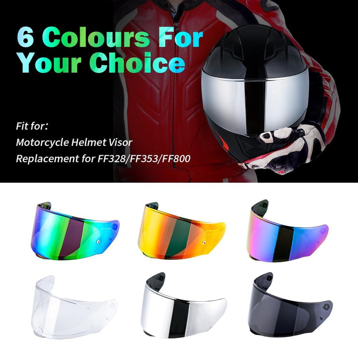 Helmvisier für LS2 FF328/FF353/FF800,Motorradhelm Visier,Motorrad Windschutz Helm Objektiv Visier Vo