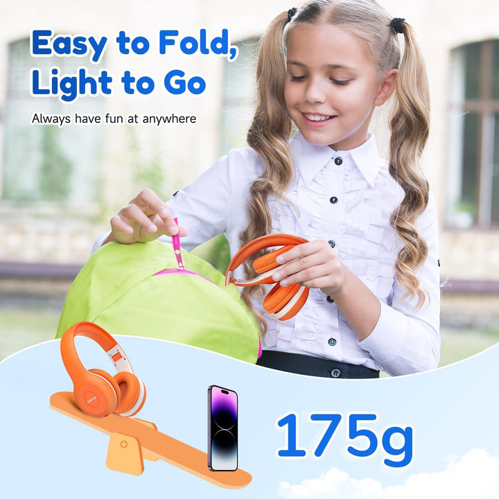EarFun Bluetooth Kopfhörer Kinder, 85/94dB Lautstärkeregelung, HiFi Sound, HD-Mikrofon, 40 Std Akku,