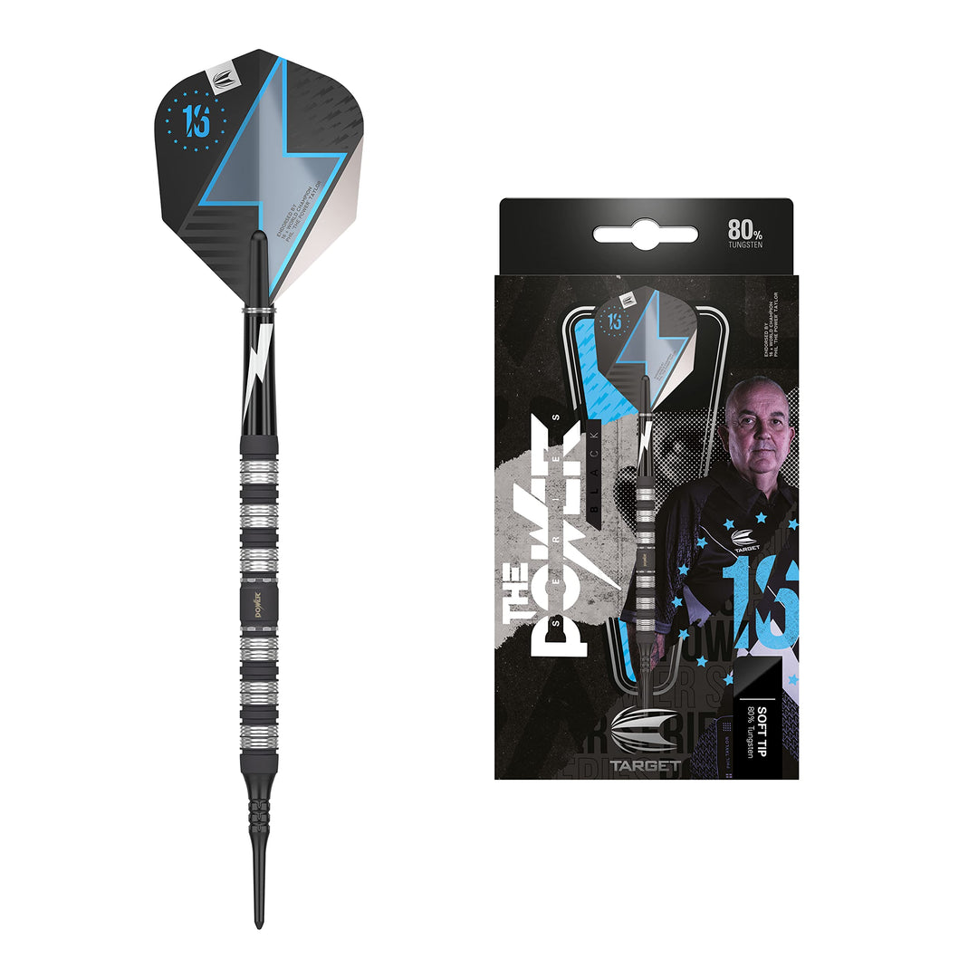 Target Darts Phil Taylor Power Series Wolfram Softdarts-Set Dartpfeile - Schwarz und Silber Schwarz