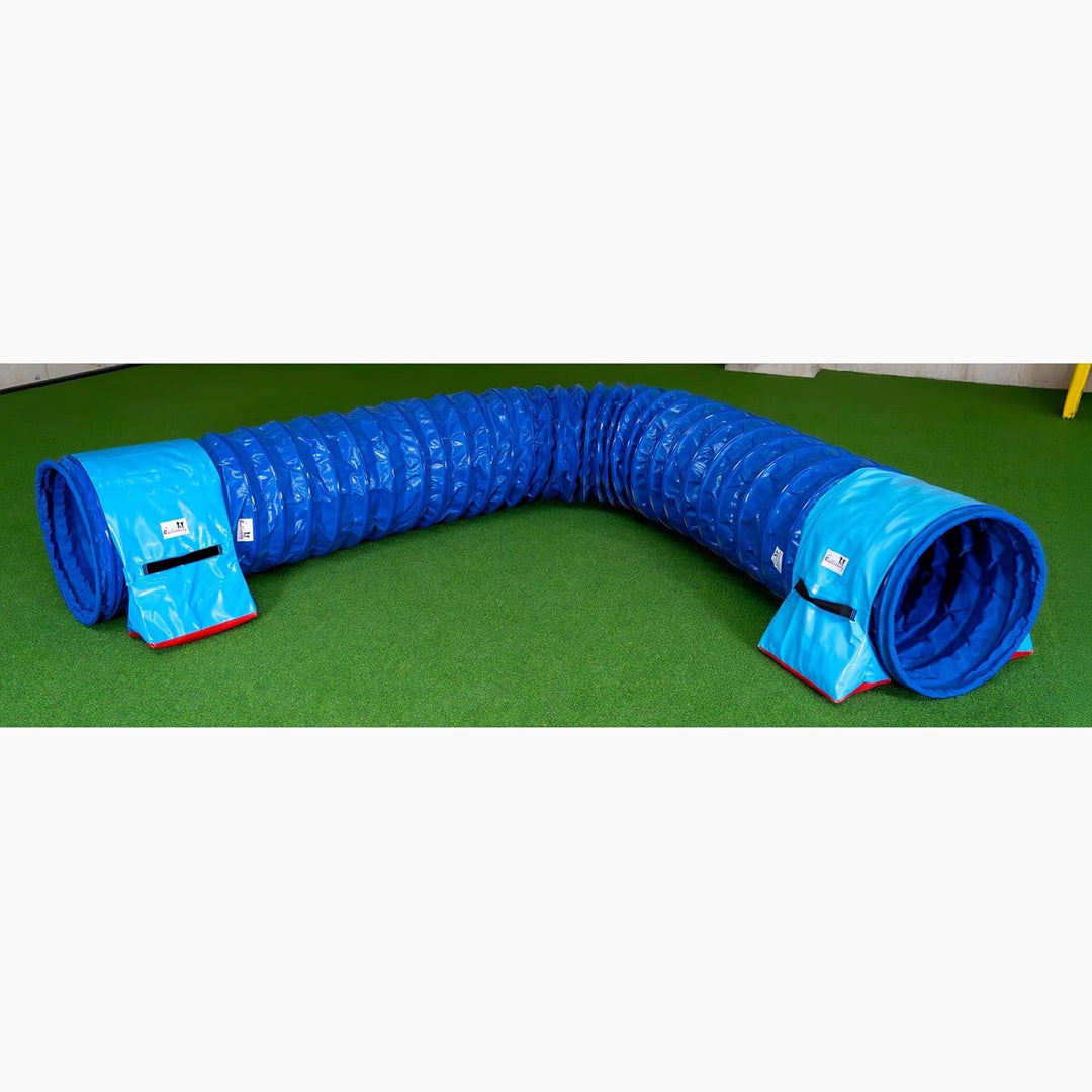 Callieway® Dog Agility Tunnel Turnier 60cmØ, 360° FullGrip (6m, blau/Blue) 6m blau/blue, 6m blau/blu
