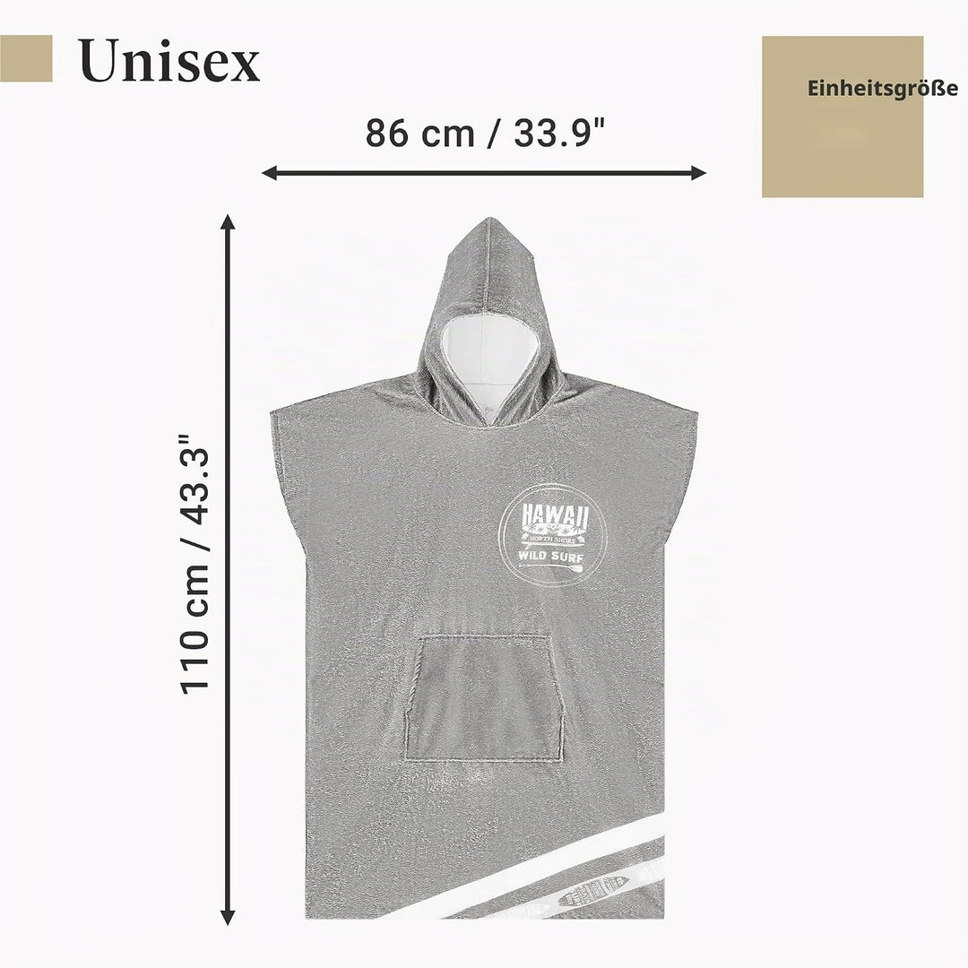HOMELEVEL Badeponcho Unisex - Surf Poncho aus Baumwolle/Polyester - Handtuch für Erwachsene - Badema