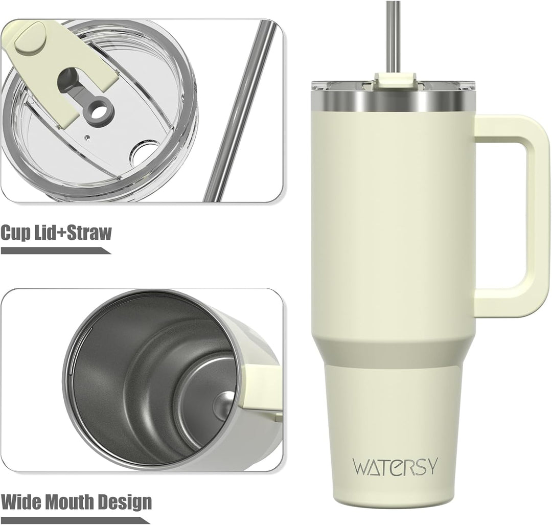 WATERSY 40oz Kaffeebecher to Go Thermobecher Doppelwandiger Edelstahl Vakuum Auslaufsicher Trinkbech