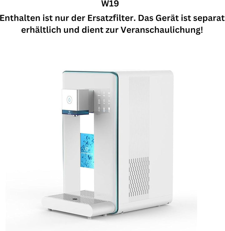 AuRa CF Ersatzfilter für Auftisch-Umkehrosmoseanlage W19 und W23 mit Wasserstoff-Ionisator und Heiss