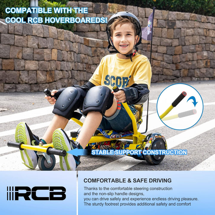 RCB Hoverboard Sitz,Go-Kart Zubehör für Hoverboards,Hoverboard mit Sitz passend für Aller 6.5"-10" Z