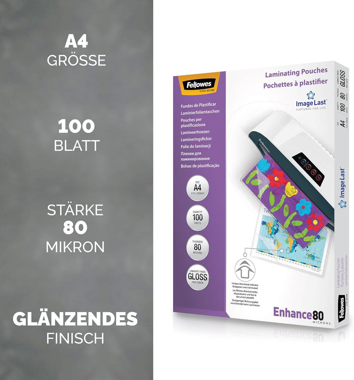 Fellowes Laminiergerät A3 Sola und Laminierfolien A4 Premium Bundle für Zuhause & Homeoffice bis 125