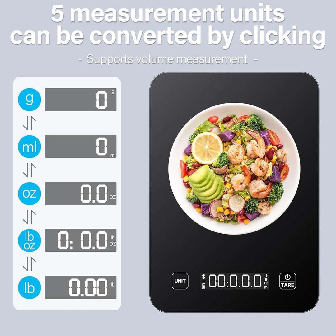 Küchenwaage Digital,Präzise digitale Waage für Ernährung mit LCD Display, mit App Smart Scale,für an