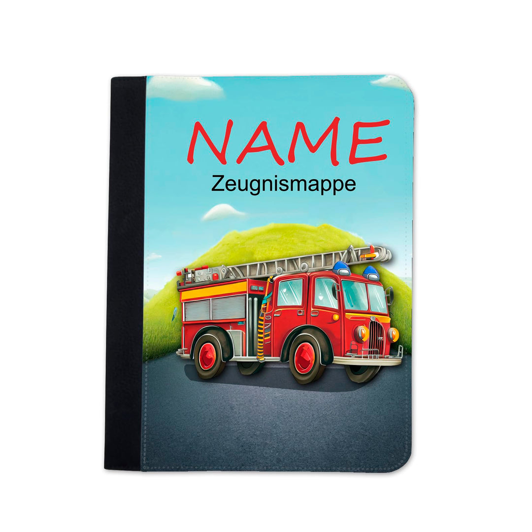 Zeugnismappe personalisiert Feuerwehr mit Name | Klarsichthüllen A4+, Urkundenmappe, Dokumentenmappe