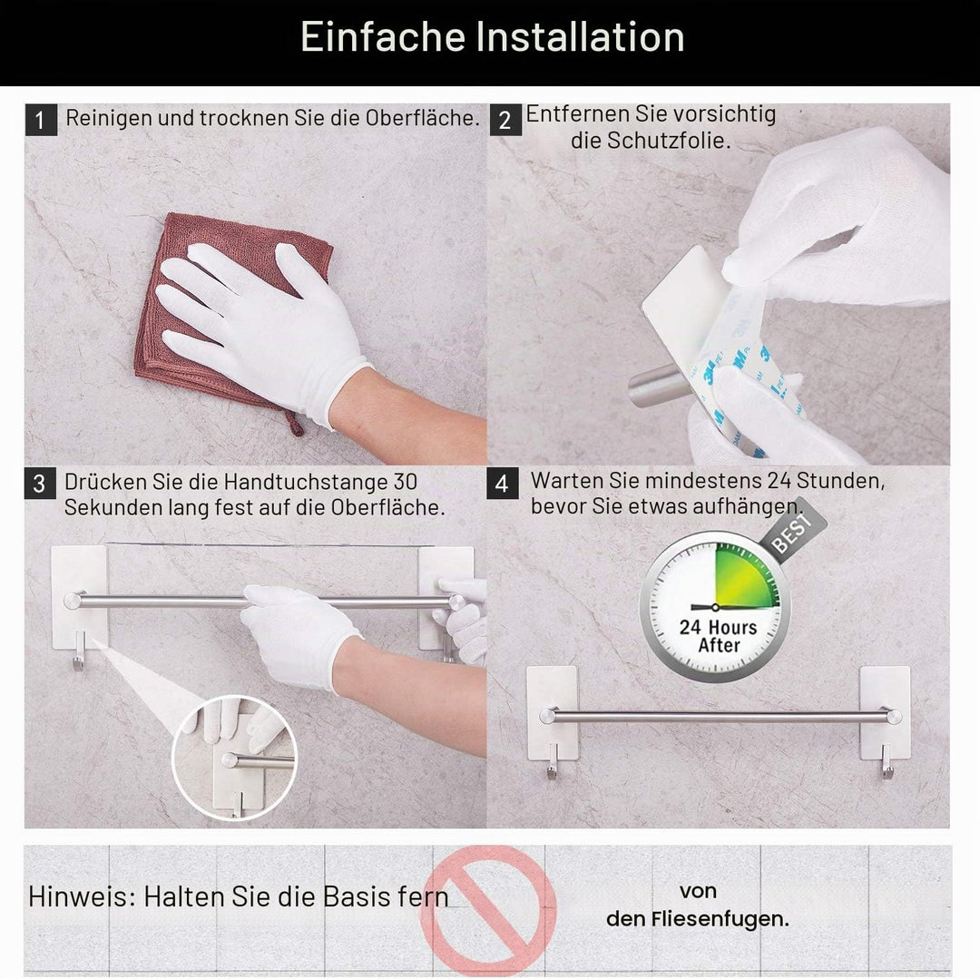 JS Handtuchhalter Ohne Bohren 80CM Badezimmer Handtuchstange Selbstklebende Handtuchhalter Edelstahl