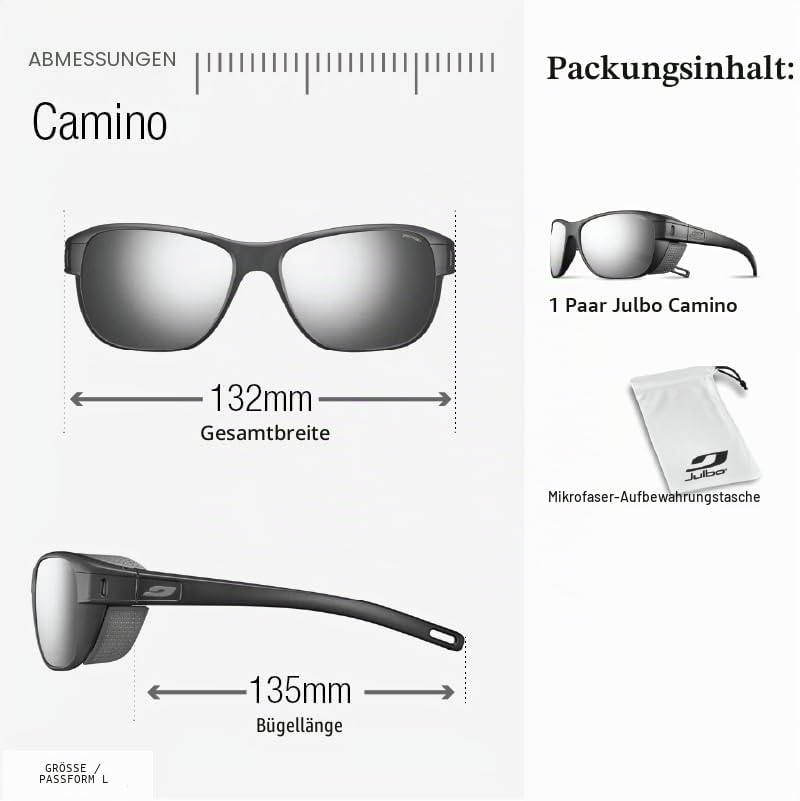 Julbo Unisex Camino Sonnenbrille, Einheitsgröße Schwarz / Rot
