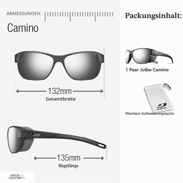 Julbo Unisex Camino Sonnenbrille, Einheitsgröße Schwarz / Rot
