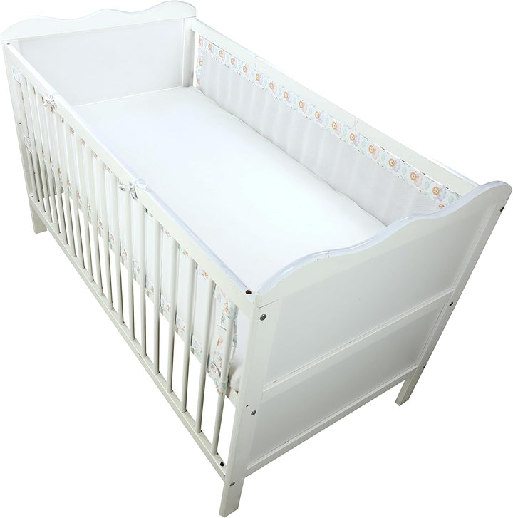 TupTam Gitterstäbe Schutz Netz Babybett Nestchen 3D Mesh 2 Pack, Farbe: Löwe und Bär, Grösse: ca. 12
