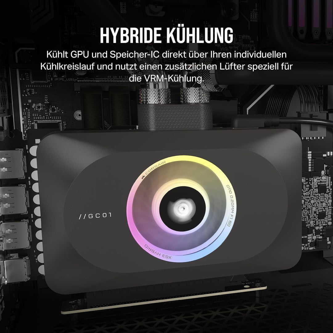 CORSAIR iCUE LINK XG3 RGB Hybrider GPU-Wasserkühler - Hybride individuelle Kühlung - Passend für 407