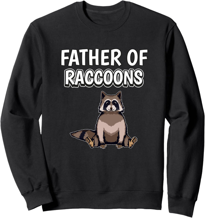 Herren Jungen Father Of Raccoons Papa Vatertag Waschbär Sweatshirt