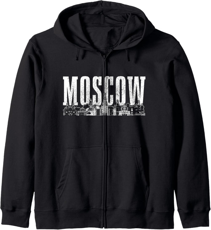 Moskau Skyline Russland Vintage Russisch Kapuzenjacke