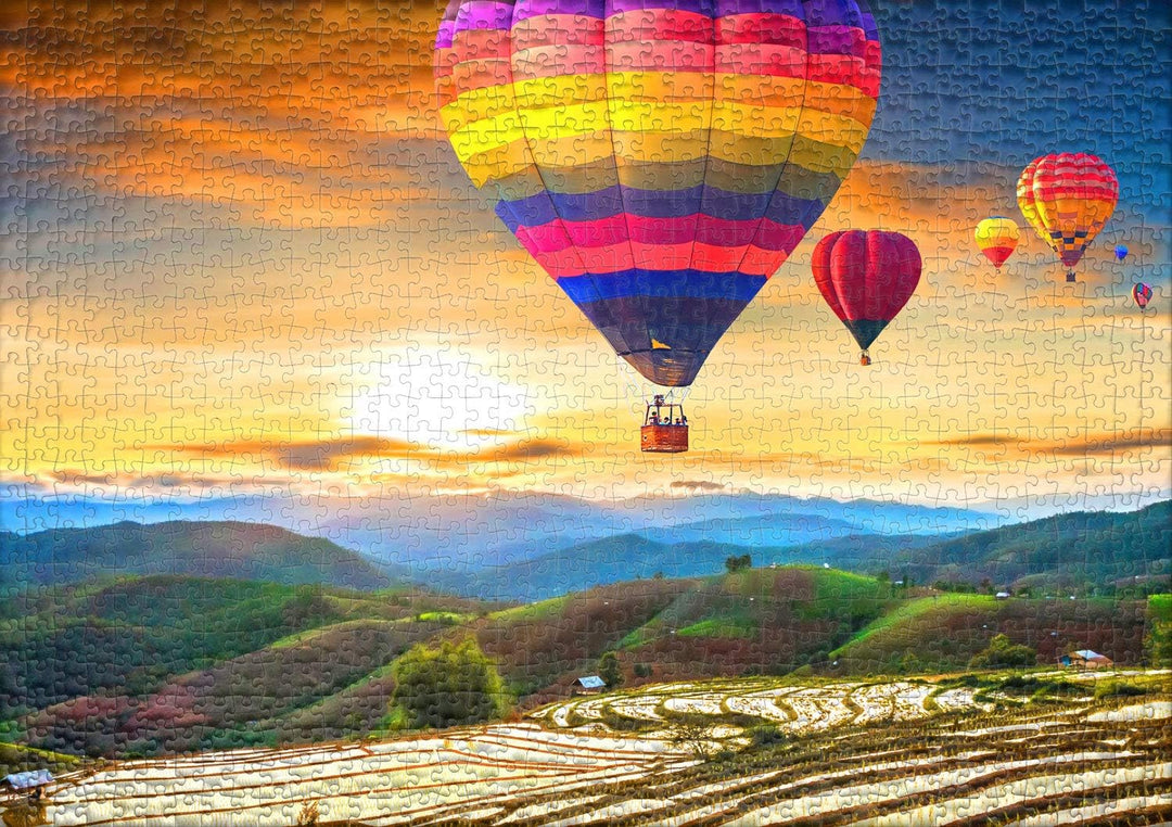Ulmer Puzzleschmiede - Puzzle „Am Himmel über Thailand“ – Klassisches 1000 Teile Puzzle mit exotisch