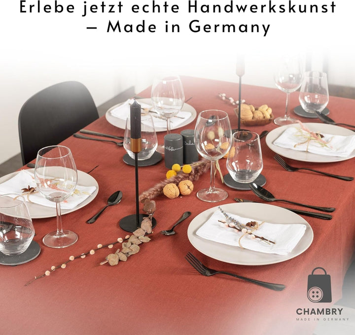 chambry 6 Premium Stoffservietten 100% Leinen Stonewashed - 40cm x 40cm - inkl. Faltanleitung als E-