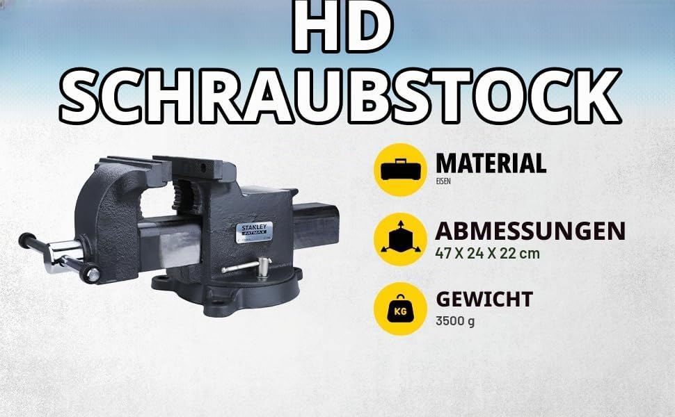 Stanley Maxsteel Schraubstock (schwere Ausführung, 85 mm Ausladung, 100 mm Spannweite, 1400 kg Spann