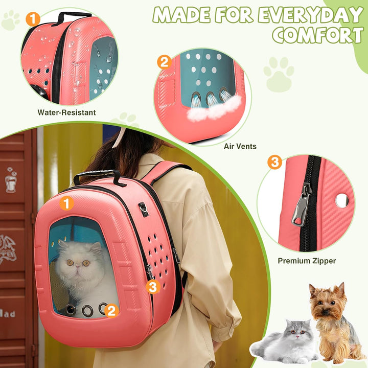 ALLSOPETS Katzenträger-Rucksack Bubble Hunderucksackträger Faltbares Haustier Rucksack für Katzen We