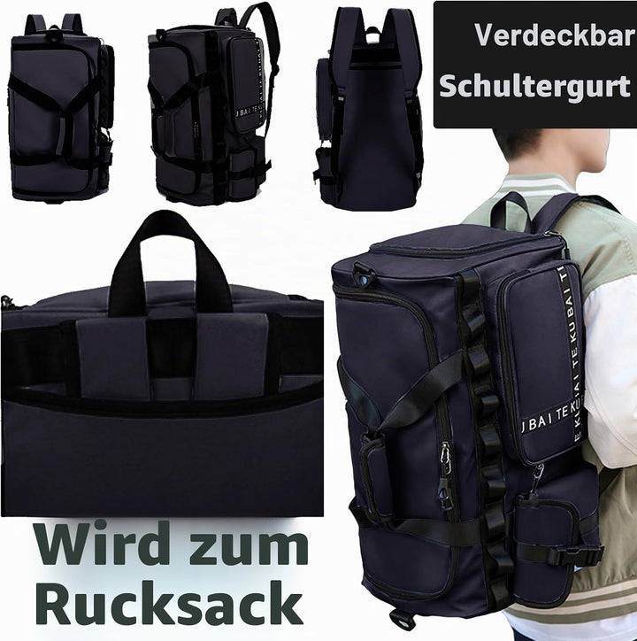 AUNGKWANG Reisetasche Damen Herren, 65L Wasserabweisende Sporttasche, Large Capacity Reise Tasche Gy