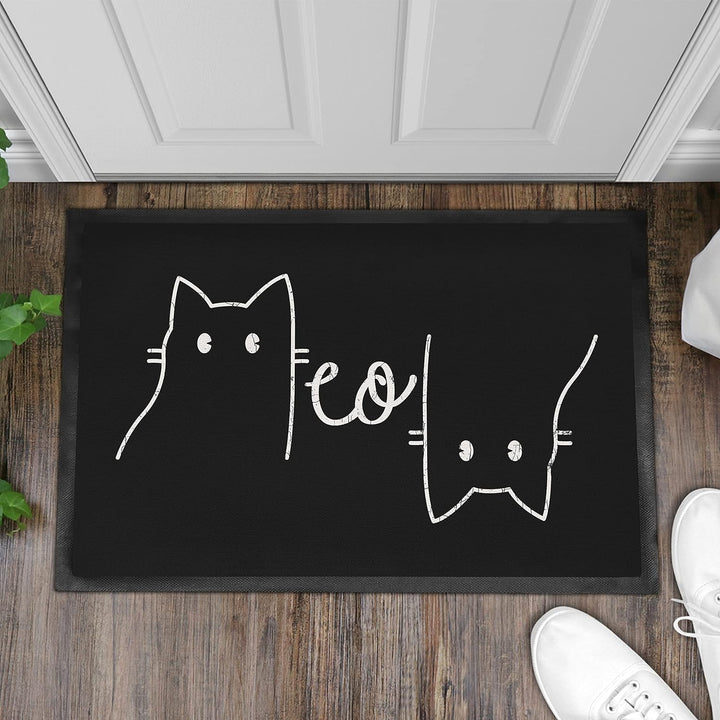 Trendation - Lustige Katzen Fussmatte Meow Grafik Katzenbesitzerin Humor Fussmatte 60x40 cm