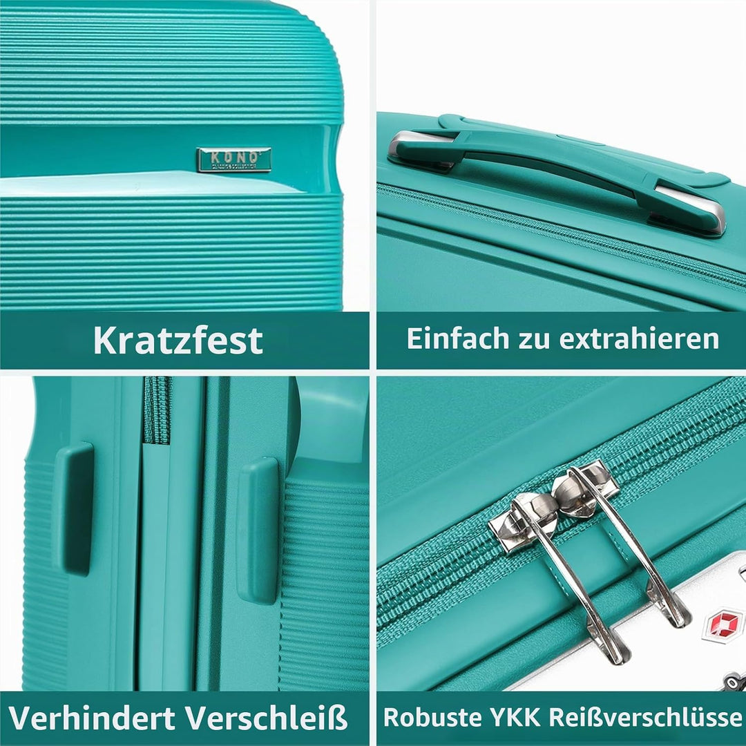 KONO Gepäck-Sets… 3er Koffer Set Türkis Grün, 3er Koffer Set Türkis Grün