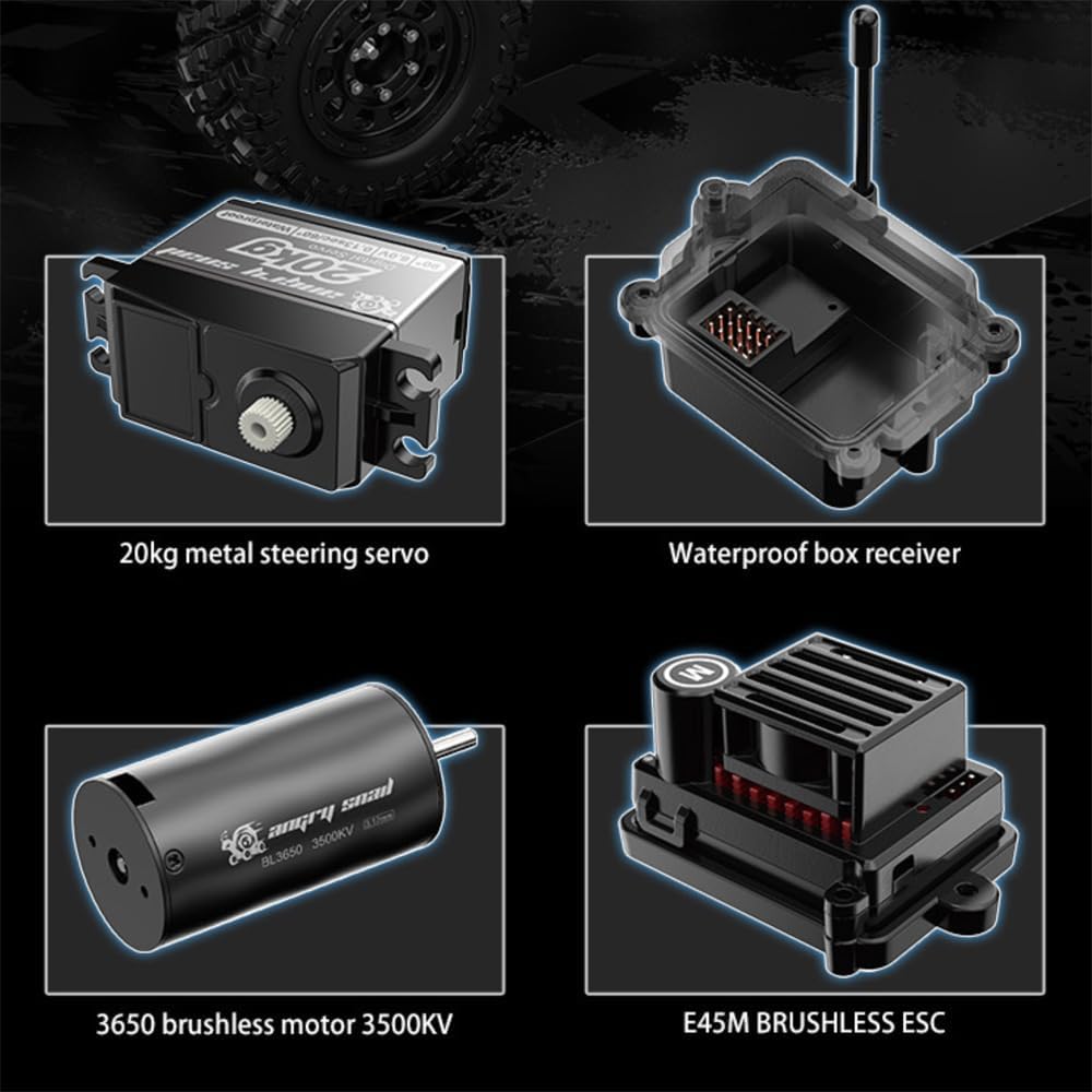 X-Verse MJX H12Y 1:12 Ferngesteuertes Auto Crawler für Erwachsene, 4WD Wasserdichtes RC Auto mit Bür