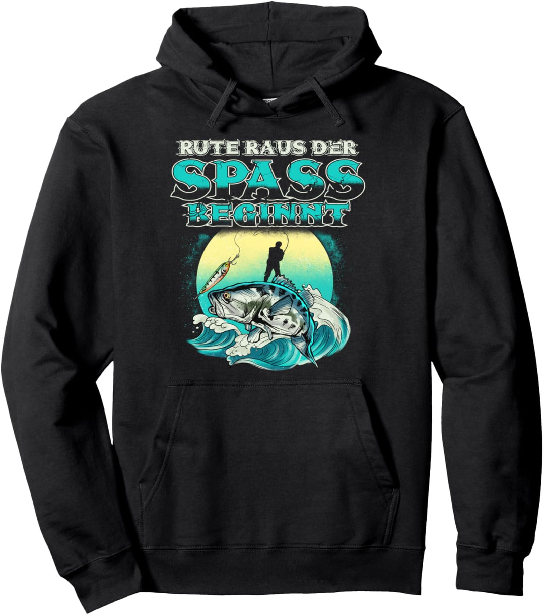 Rute Raus Der Spass Beginnt Angeln Fischer Lustiges Angler Pullover Hoodie