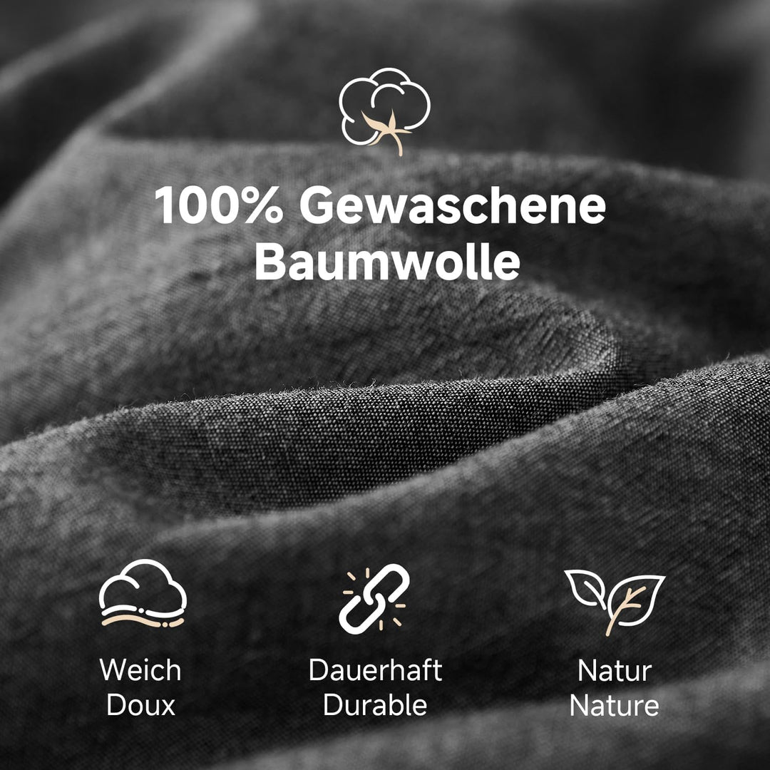 Simple&amp;Opulence Bettwäsche 2 Teilig-100% Gewaschene Baumwolle Weiche und Angenehme Schlafkomfort-Öko