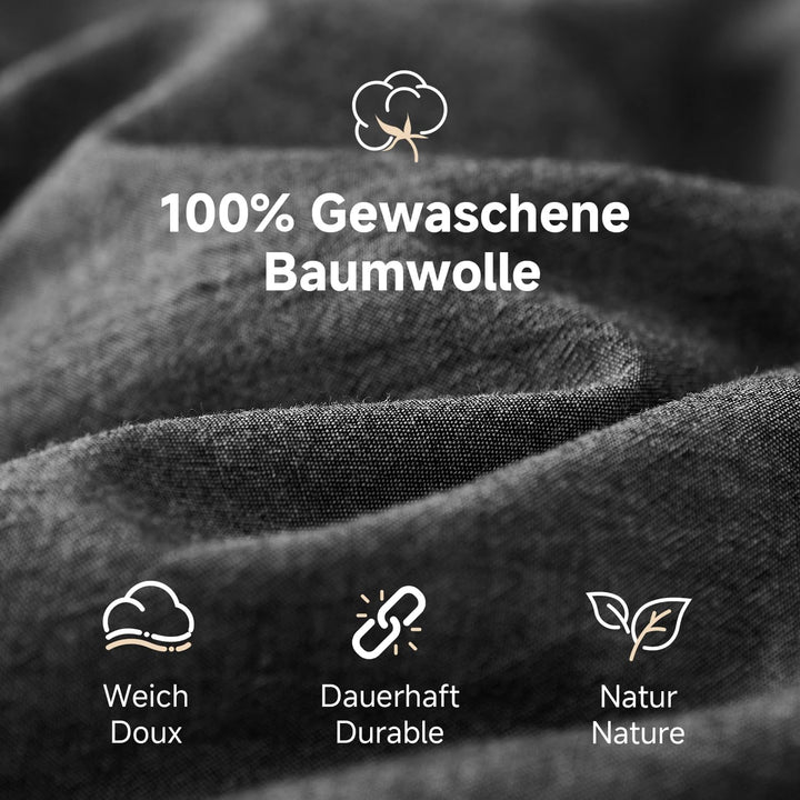 Simple&amp;Opulence Bettwäsche 2 Teilig-100% Gewaschene Baumwolle Weiche und Angenehme Schlafkomfort-Öko