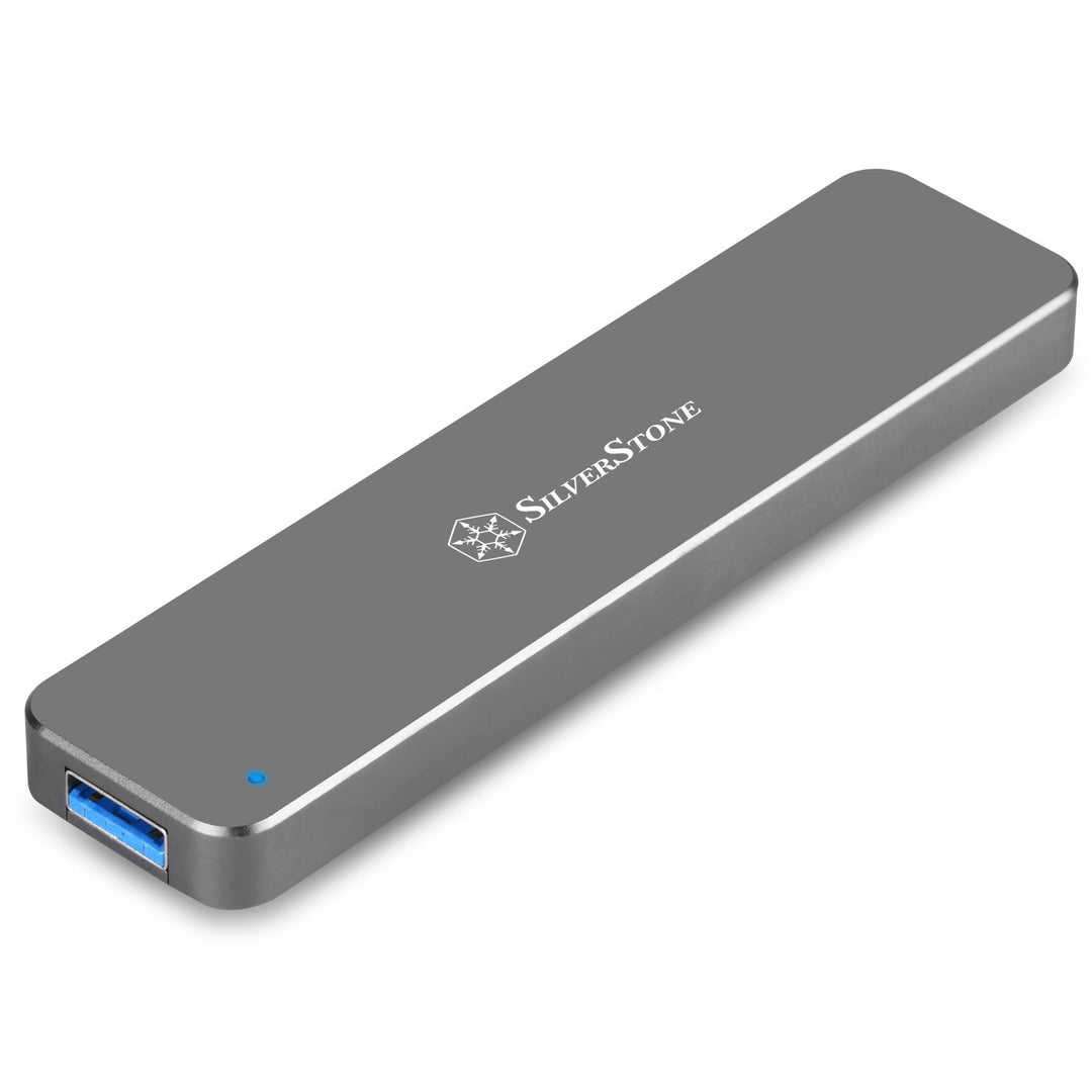 SilverStone SST-MS09C - Externes SATA zu M.2 SSD-Gehäuse, USB 3.1 Gen.2, kohle-grau