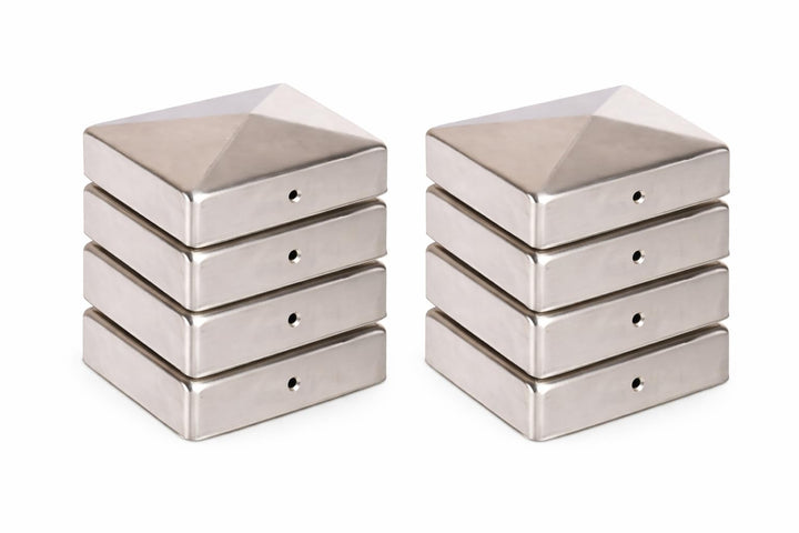 8 x PFOSTENKAPPE PYRAMIDE 71 x 71 MM EDELSTAHL 8 71 x 71 mm, 8 71 x 71 mm