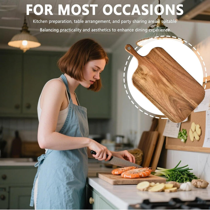 Schneidebrett Holz,Holz Servierbrett Mit Griff - Doppelseitige Präsentierplatte Für Küche Käse Campi