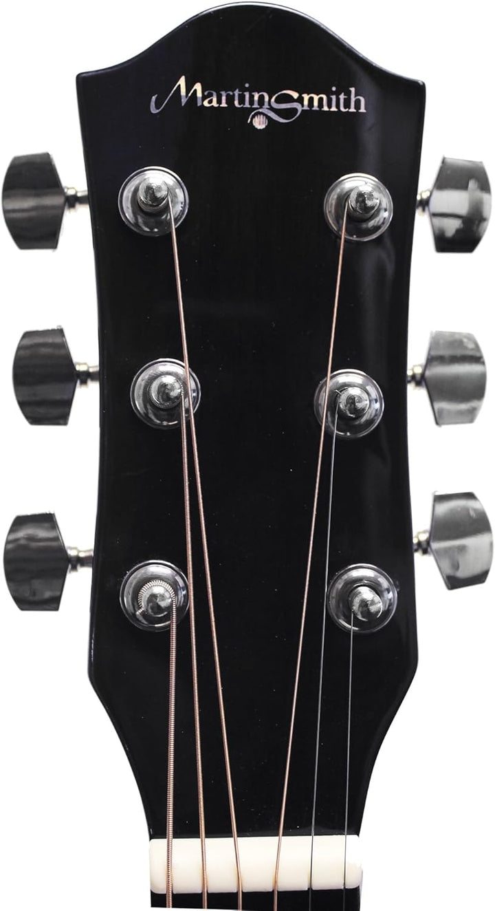 Martin Smith Akustikgitarre mit Gitarrensaiten, Gitarrenplektren & Gitarrengurt - Sunburst Sonnendur