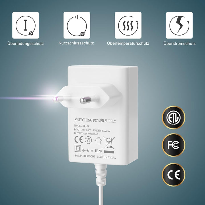 Lenink 4.5V Batterieadapter Netzteil Batterieersatz für 3 Stück AA Batterien z.B. kompatibel mit AVM