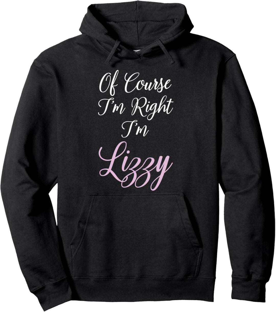 Lizzy Name, personalisierbar, für Mädchen und Frauen, niedlich, rosa Elizabeth Liz Pullover Hoodie