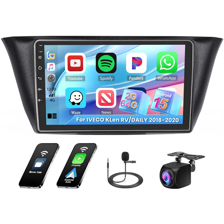 【2G+64G】 Hikity Android 15 Autoradio Für FIAT Iveco Daily VI 2014-2021 mit Wireless Carplay Android