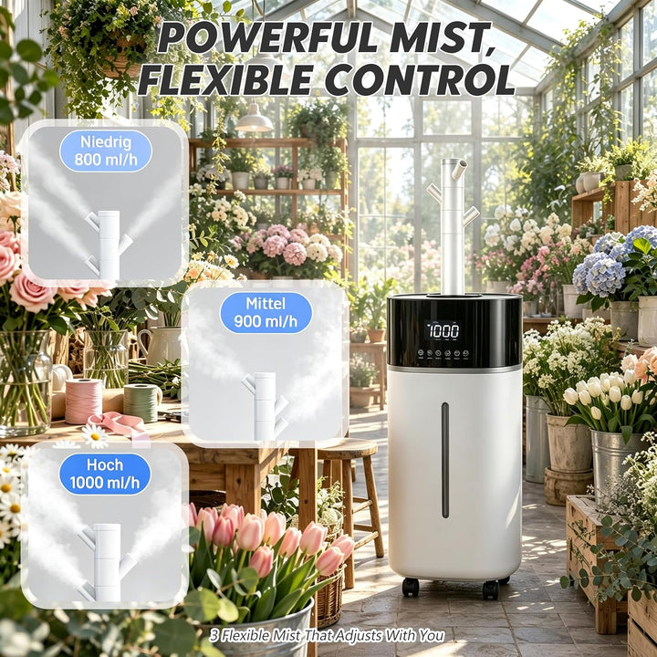18L Luftbefeuchter Grosse Räume bis 200m² Humidifier 1-12H Timer