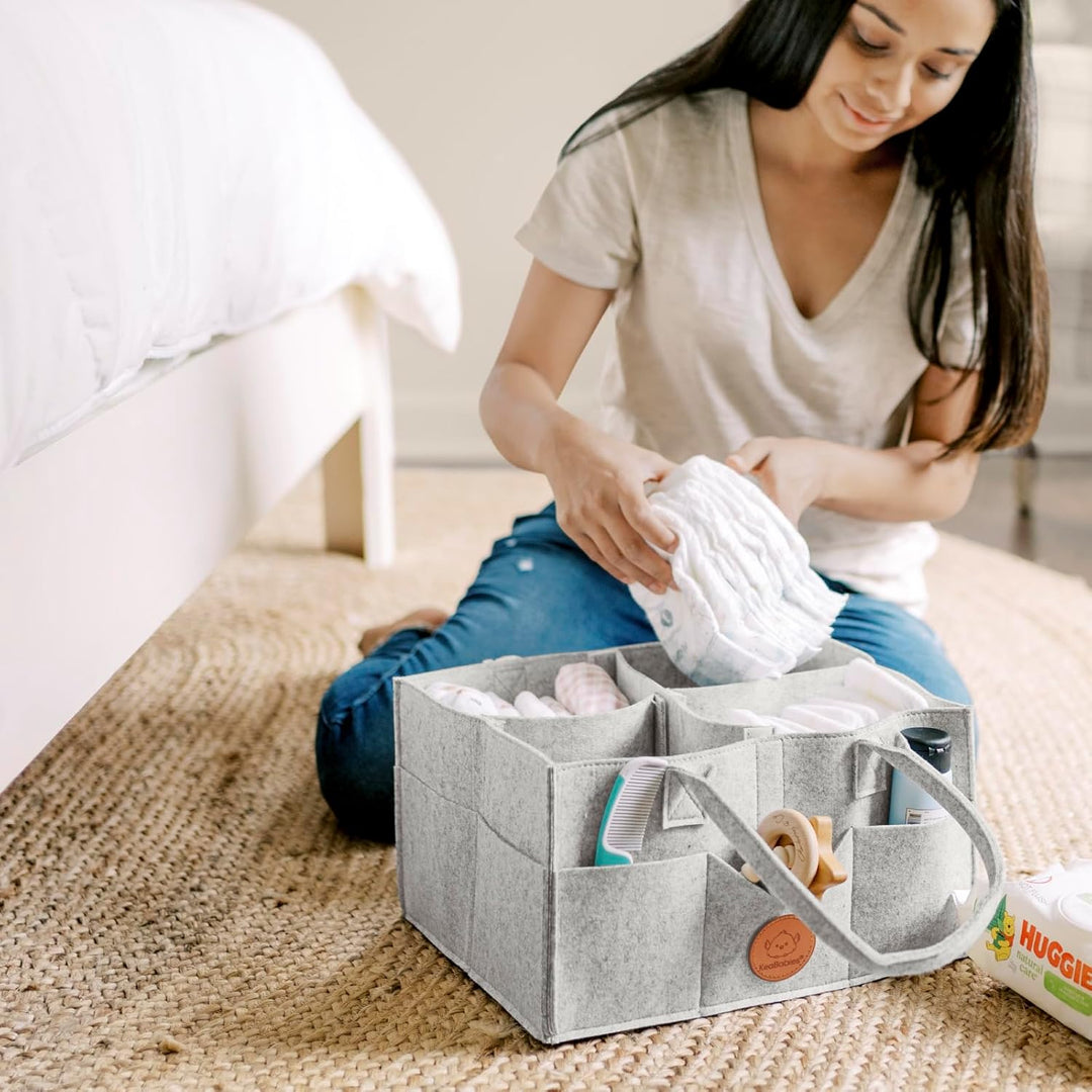 Baby Windel Caddy Veranstalter - Wickeltisch Organizer - Filz Baby Windel Organizer - Baby Korb Wick