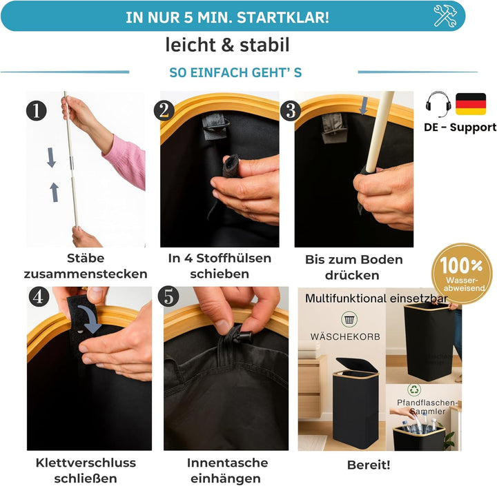Pfandflaschen Sammelbehälter 100 L, faltbar & stabil, Flaschensammler Leergut, grosse Pfandbox, Pfan
