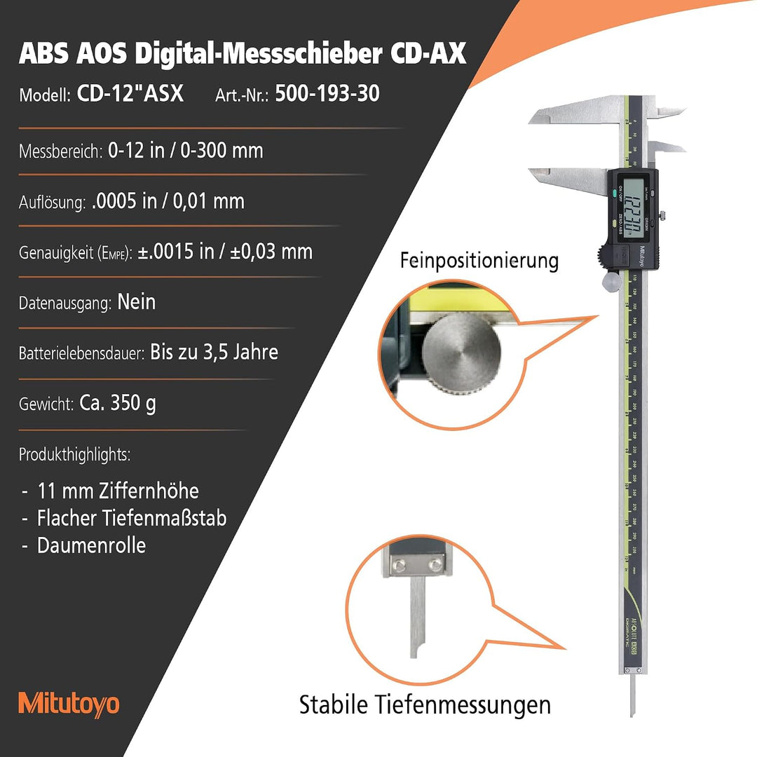 Mitutoyo 500-193-30 Digimatic Messschieber -CD-30 ASX