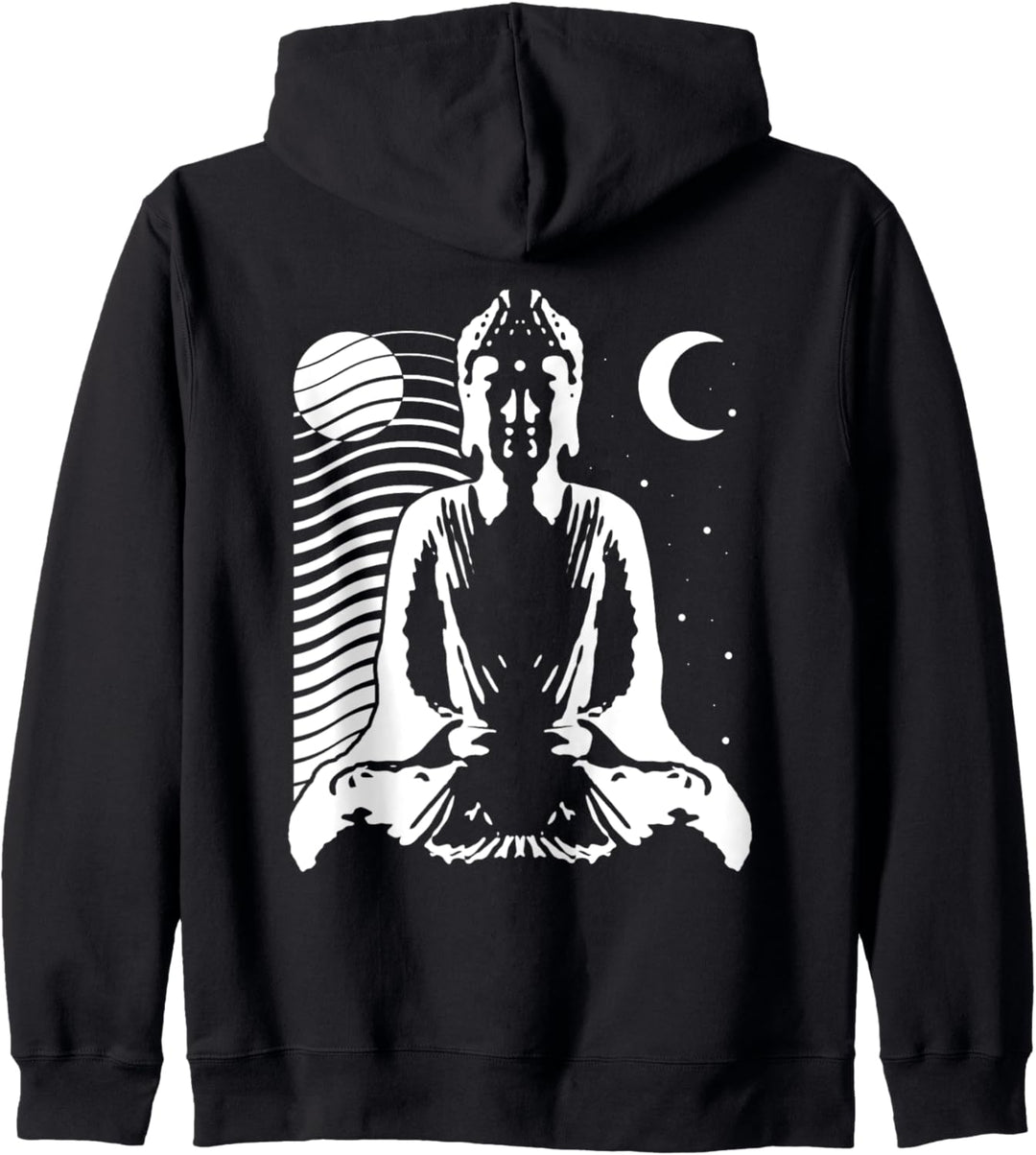 Meditierender Buddha im Yin Yang Style mit Tag und Nacht Kapuzenjacke