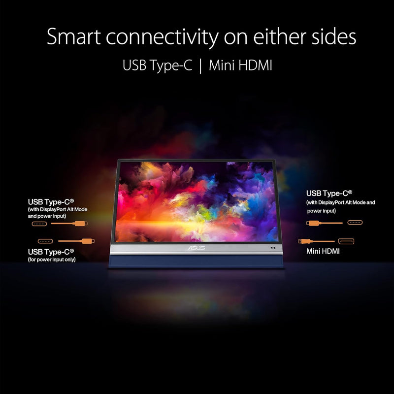 ASUS ZenScreen OLED MQ16AH - 15,6 Zoll tragbarer USB Monitor - 100% DCI-P3, Full HD 1920x1080, 16:9,