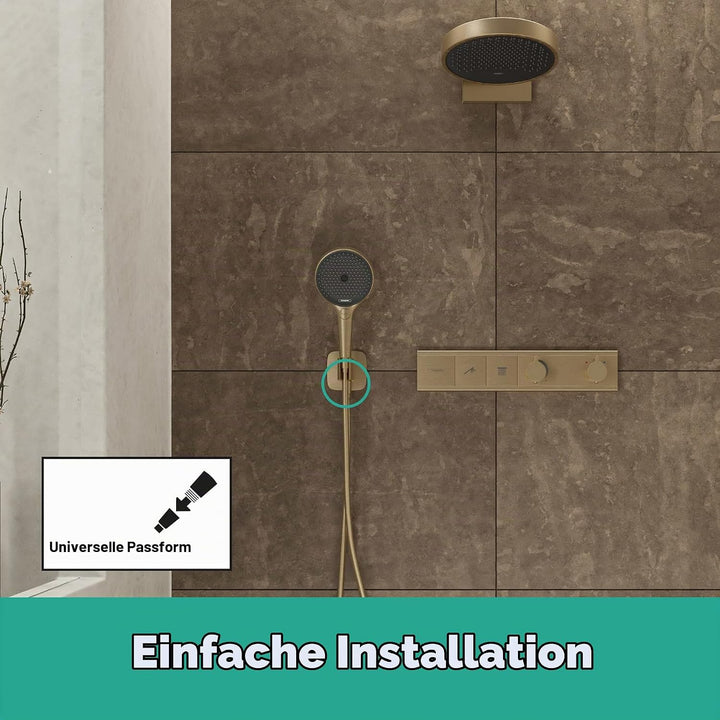 hansgrohe Wandanschluss mit Duschkopfhalterung FixFit Q, Brushed Bronze