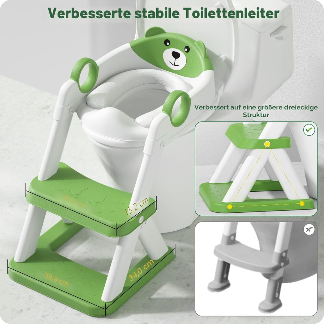 Toilettenleiter für Kinder, Upgraded Kindertoilette für Jungen und Mädchen, 2 in 1 Kind Toilettensit