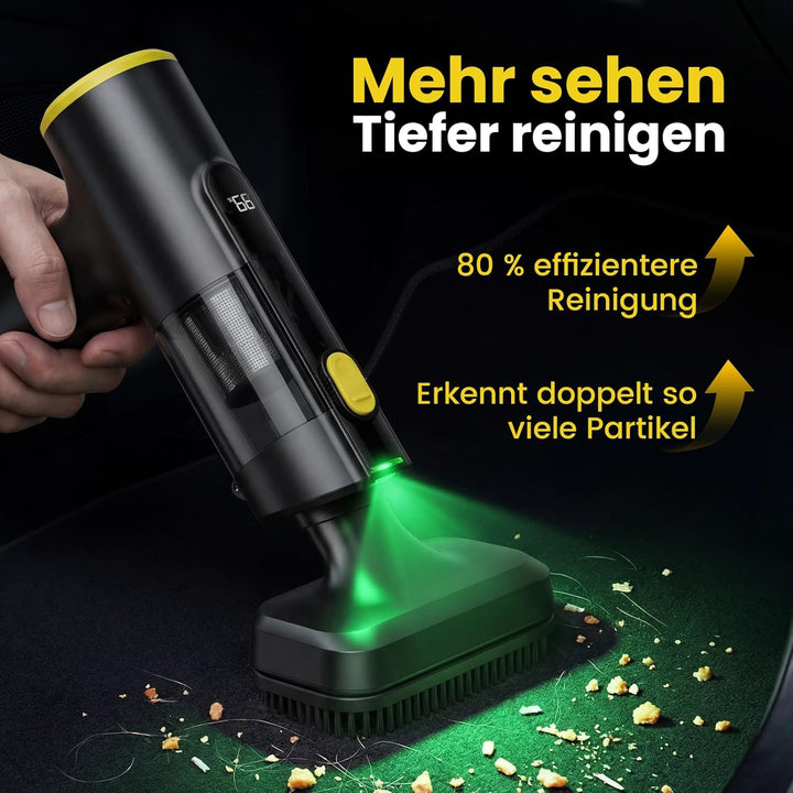 Handstaubsauger Akku, 60Mins 28000Pa Auto Staubsauger Kabellos, 3-in-1 Saugen & Blasen, LED-Display