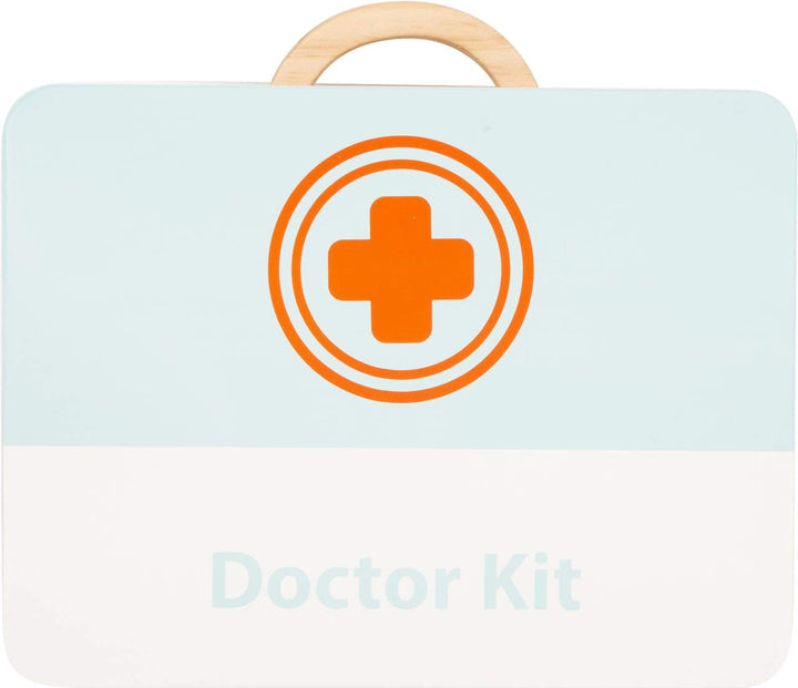 small foot Arztkoffer Zahnarzt aus Holz, mit Spritze, Stethoskop, Gebiss, Rollenspielzeug für Kinder