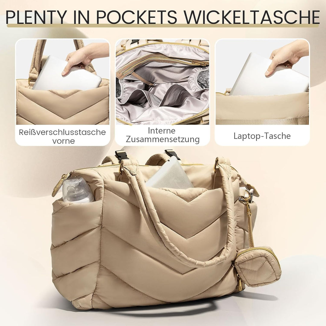 MISS FONG Baby Wickeltasche Wickelrucksack Rucksack Gross, Wickeltasche Kinderwagen Puffer Rucksack