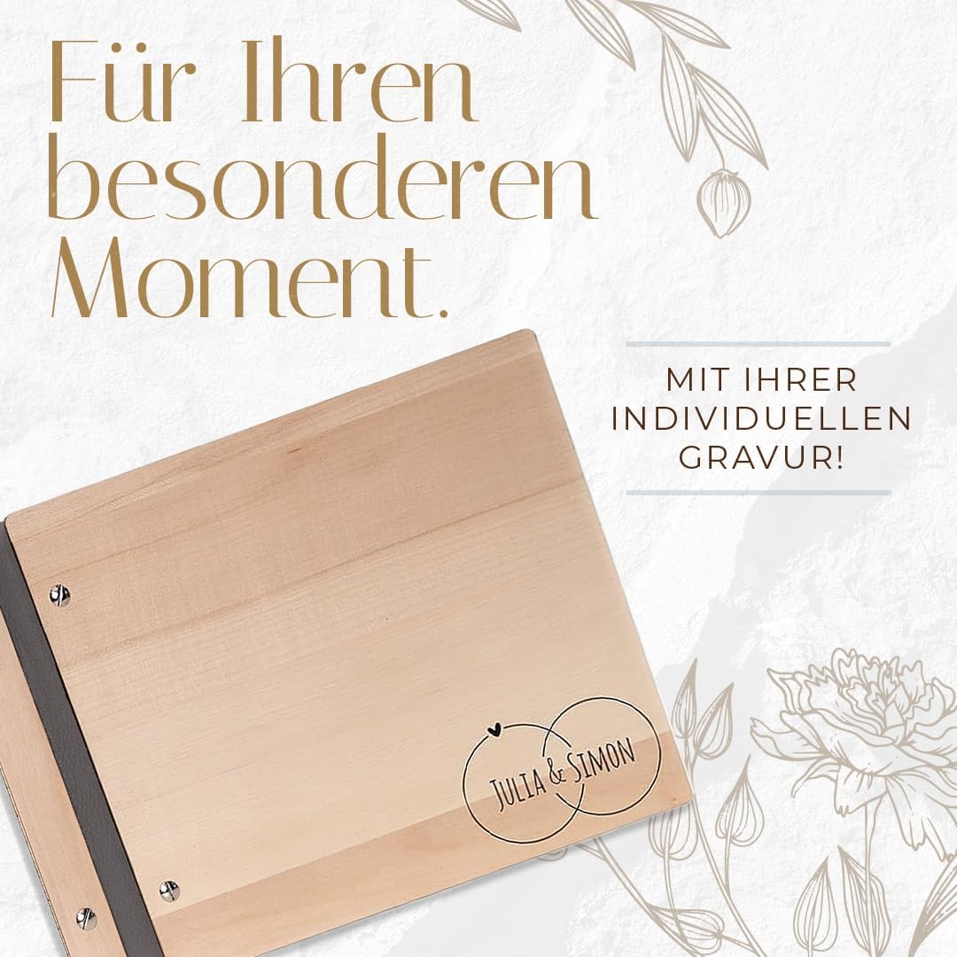 Hochzeitideal – Personalisierbares Gästebuch Hochzeit Adri E14 mit 40 Seiten I Hochzeit Gästebuch au