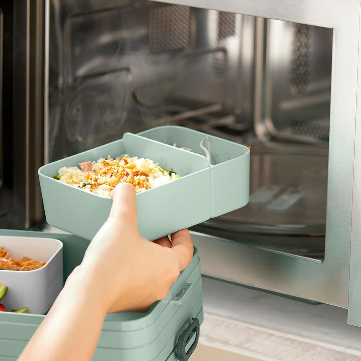 Mepal Brotdose Midi - Brotdose mit Bento Box - Für 2 Sandwiches oder 4 Brotscheiben - Lunchbox für k